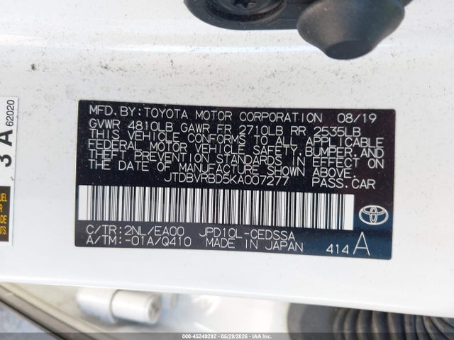Toyota Mirai 2019 JTDBVRBD5KA007277 Image 9
