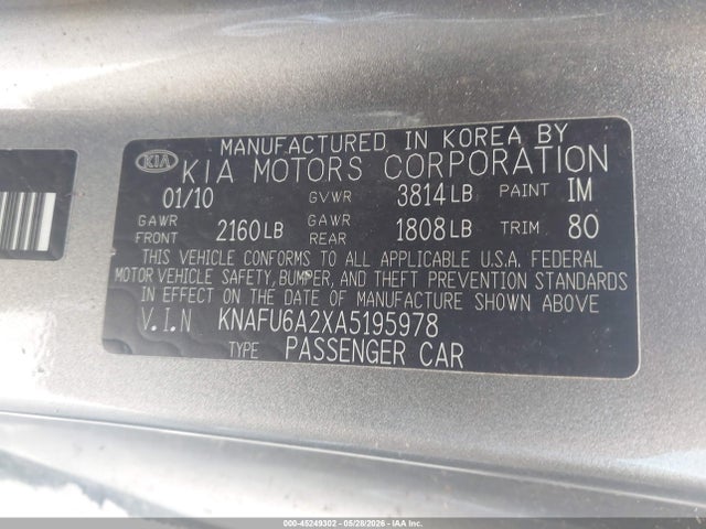 Продажа на аукционе авто 2010 Kia Forte Koup Ex, vin: KNAFU6A2XA5195978, номер лота: 45249302