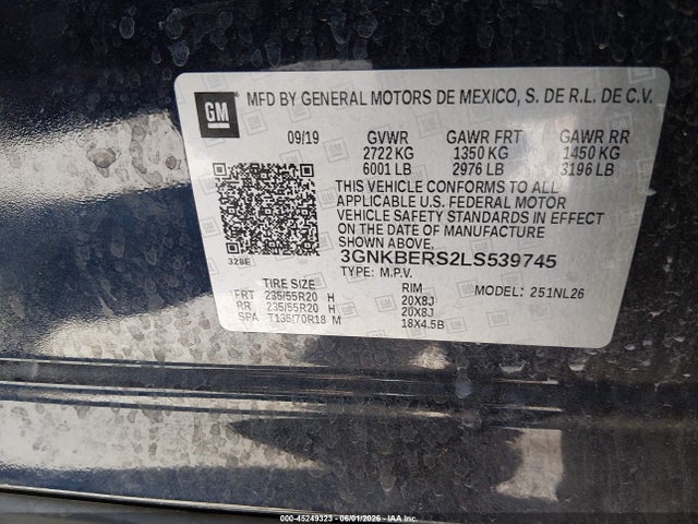 Продаж на аукціоні авто 2020 Chevrolet Blazer Fwd Rs, vin: 3GNKBERS2LS539745, номер лоту: 45249323