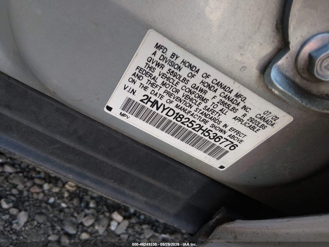 2002 Acura Mdx მანქანა იყიდება აუქციონზე, vin: 2HNYD18252H536776, აუქციონის ნომერი: 45249330