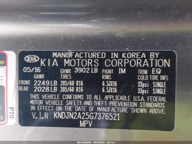 KIA Soul 2016 KNDJN2A25G7376521 Image 9