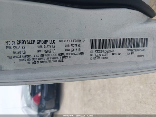 Aukcja sprzedaży 2012 Dodge Charger Se, vin: 2C3CDXBG1CH281640, numer aukcji: 45249457