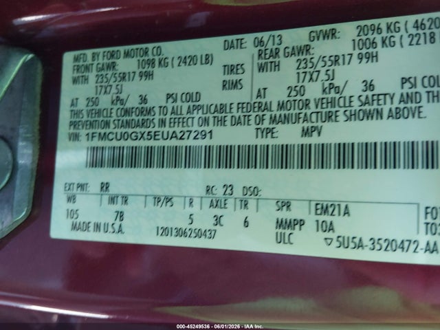 Ford ESCAPE SE 2014 1FMCU0GX5EUA27291 Image 9