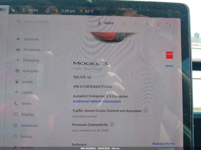 Aukcja sprzedaży 2018 Tesla Model 3 Long Range/mid Range, vin: 5YJ3E1EA6JF173336, numer aukcji: 45249652