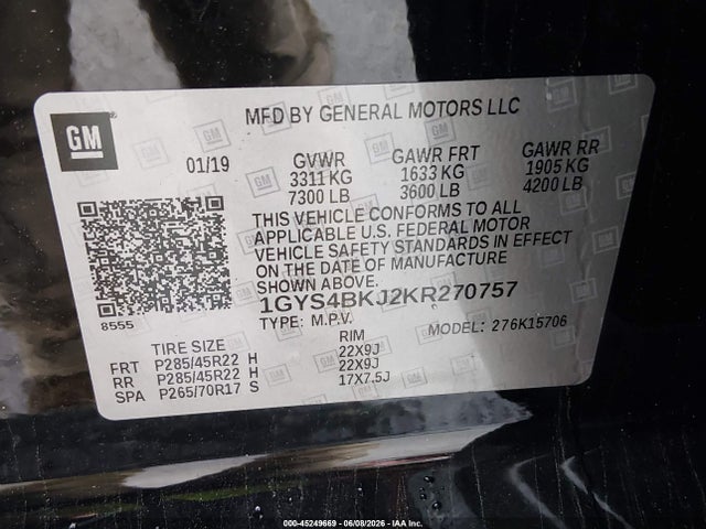 Cadillac Escalade Luxury 2019 1GYS4BKJ2KR270757 Image 9