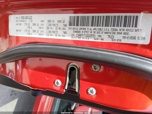 Aukcja sprzedaży 2016 Ram 1500 Rebel, vin: 1C6RR7YT1GS229751, numer aukcji: 45249714