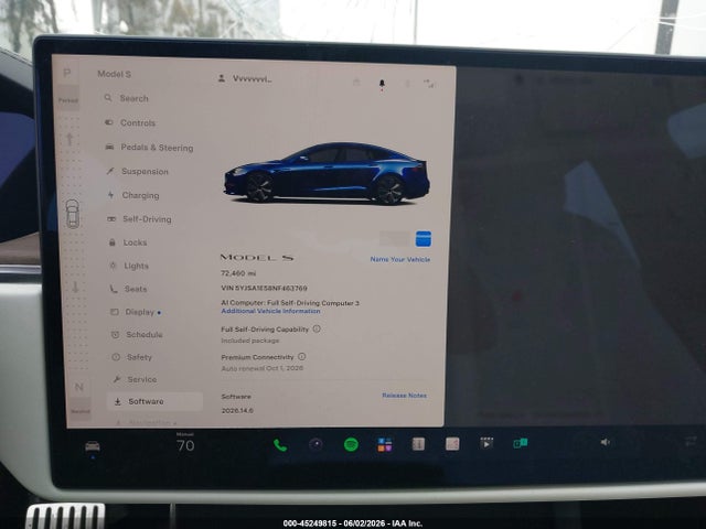 5YJSA1E58NF463769 Tesla Model S Dual Motor All-wheel Drive