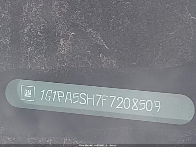 Продаж на аукціоні авто 2015 Chevrolet Cruze Ls Auto, vin: 1G1PA5SH7F7208509, номер лоту: 45249842