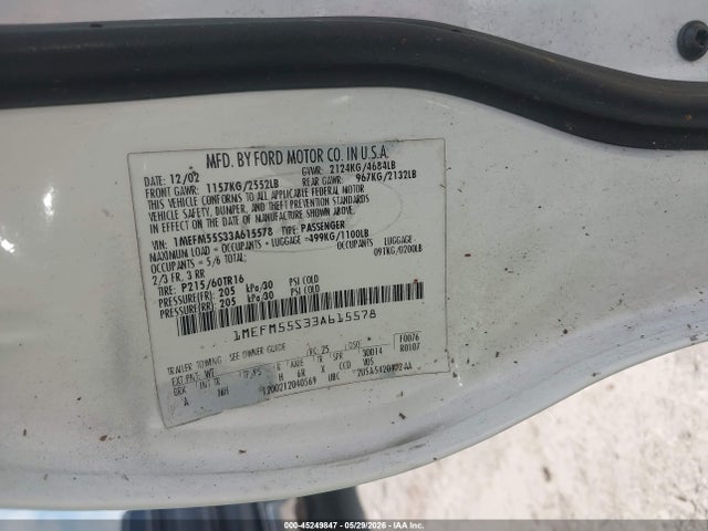 Продаж на аукціоні авто 2003 Mercury Sable Ls Premium, vin: 1MEFM55S33A615578, номер лоту: 45249847
