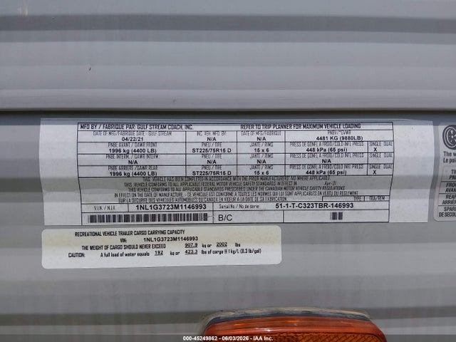 Gulfstream Conquest 323 2021 1NL1G3723M1146993 Image 9