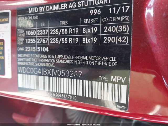 Продаж на аукціоні авто 2018 Mercedes-benz Glc 300, vin: WDC0G4JBXJV053287, номер лоту: 45249959