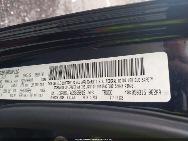 Aukcja sprzedaży 2013 Ram 1500 Lone Star, vin: 1C6RR6LT4DS665815, numer aukcji: 45249960