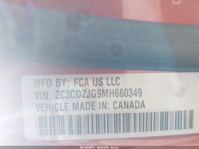 Продажа на аукционе авто 2021 Dodge Challenger Gt, vin: 2C3CDZJG9MH660349, номер лота: 45249973