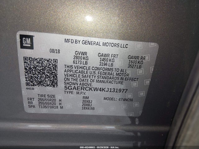 Aukcja sprzedaży 2019 Buick Enclave Fwd Premium, vin: 5GAERCKW4KJ131977, numer aukcji: 45249983
