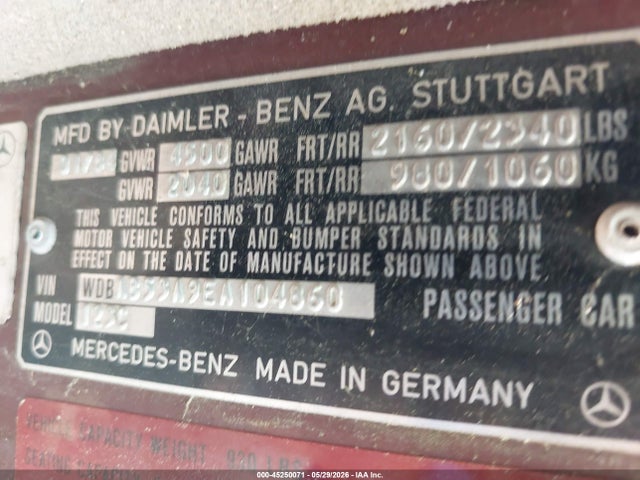 Продаж на аукціоні авто 1984 Mercedes-benz 300 Cdt, vin: WDBAB53A9EA104860, номер лоту: 45250071