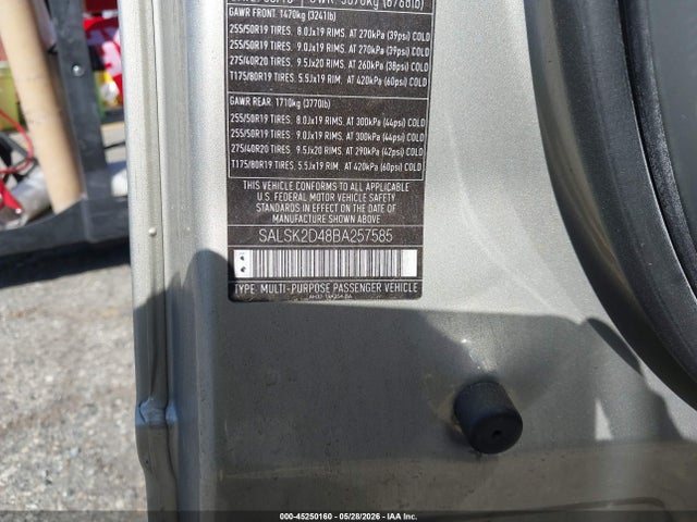 Продаж на аукціоні авто 2011 Land Rover Range Rover Sport Hse, vin: SALSK2D48BA257585, номер лоту: 45250160