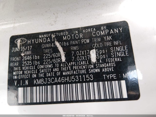 Hyundai Tucson Se Plus 2017 KM8J3CA46HU531153 Image 9