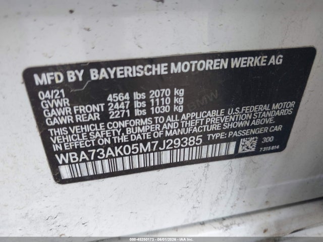 Продаж на аукціоні авто 2021 Bmw 228i Gran Coupe Xdrive, vin: WBA73AK05M7J29385, номер лоту: 45250173