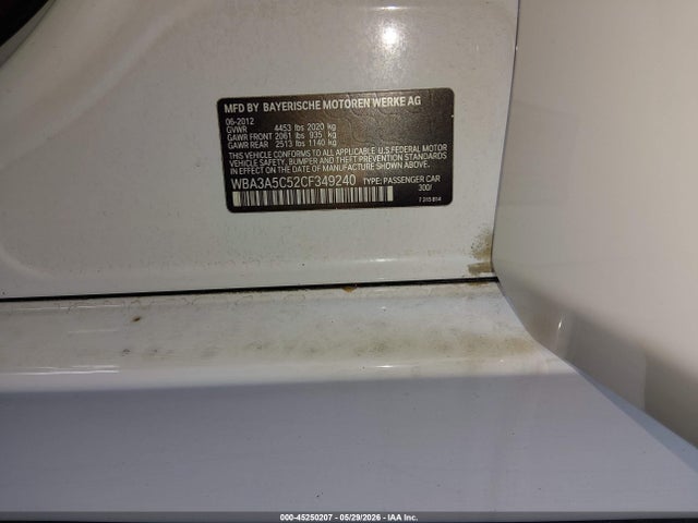 Aukcja sprzedaży 2012 Bmw 328i, vin: WBA3A5C52CF349240, numer aukcji: 45250207