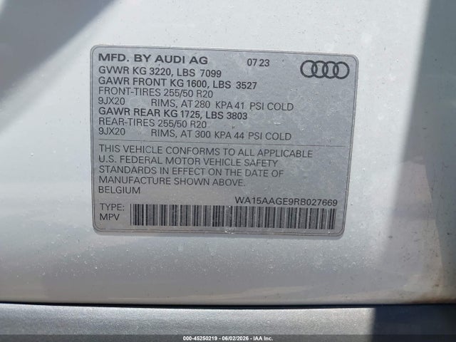 WA15AAGE9RB027669 Audi Q8 E-tron Premium Plus Quattro