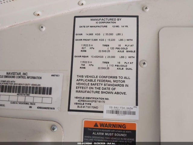 Ic Corporation 3000 Re 2015 4DRBXAAN2FB716170 Image 9