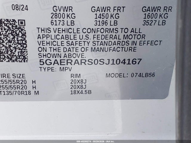 Aukcja sprzedaży 2025 Buick Enclave Preferred Fwd, vin: 5GAERARS0SJ104167, numer aukcji: 45250274