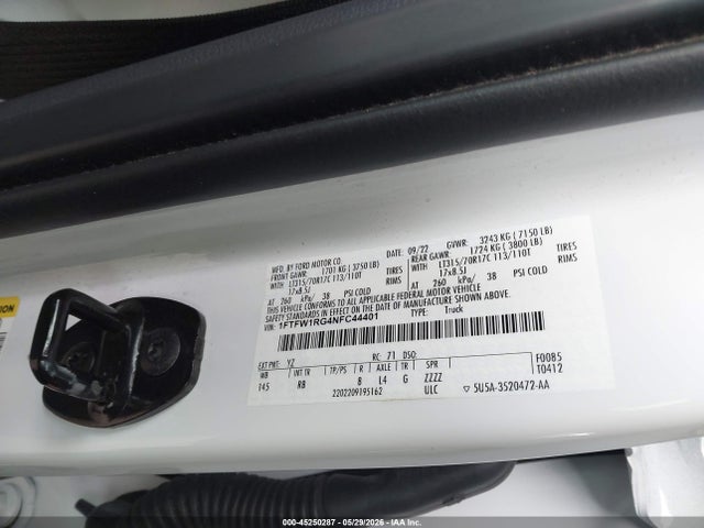 Ford F-150 Raptor 2022 1FTFW1RG4NFC44401 Image 9
