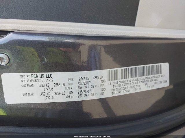 2018 Chrysler Pacifica Lx მანქანა იყიდება აუქციონზე, vin: 2C4RC1CG4JR148625, აუქციონის ნომერი: 45250306