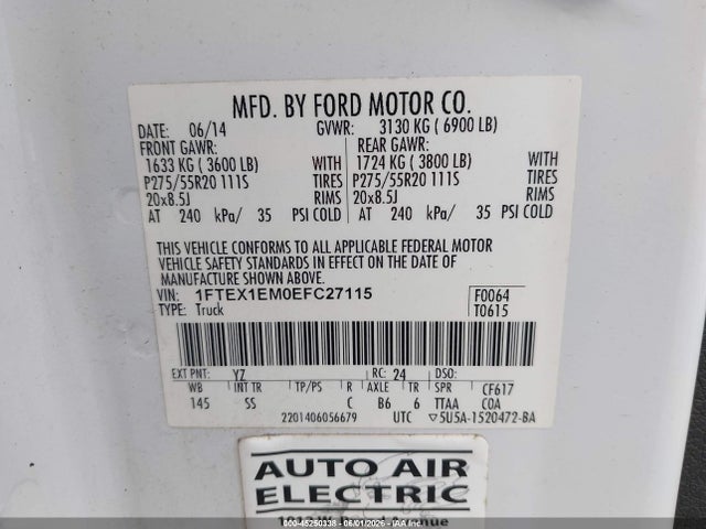 Продажа на аукционе авто 2014 Ford F-150 Stx, vin: 1FTEX1EM0EFC27115, номер лота: 45250338
