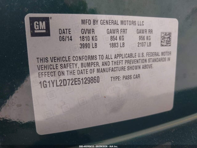 Chevrolet Corvette Stingray Z51 2014 1G1YL2D72E5129860 Image 9