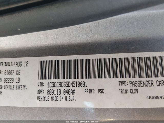 45250439 :رقم المزاد ، 1C3CCBCG5DN510091 vin ، 2013 Chrysler 200 Limited مزاد بيع