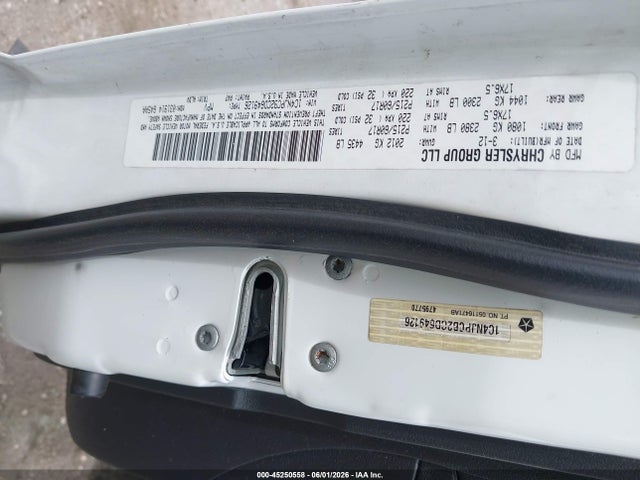 2012 Jeep Patriot Limited მანქანა იყიდება აუქციონზე, vin: 1C4NJPCB2CD649126, აუქციონის ნომერი: 45250558