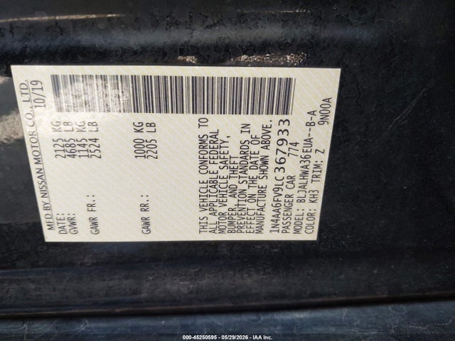 Nissan Maxima Platinum Xtronic Cvt 2020 1N4AA6FV9LC367933 Image 9