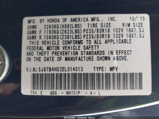 Acura RDX 2014 5J8TB4H53EL014013 Image 9