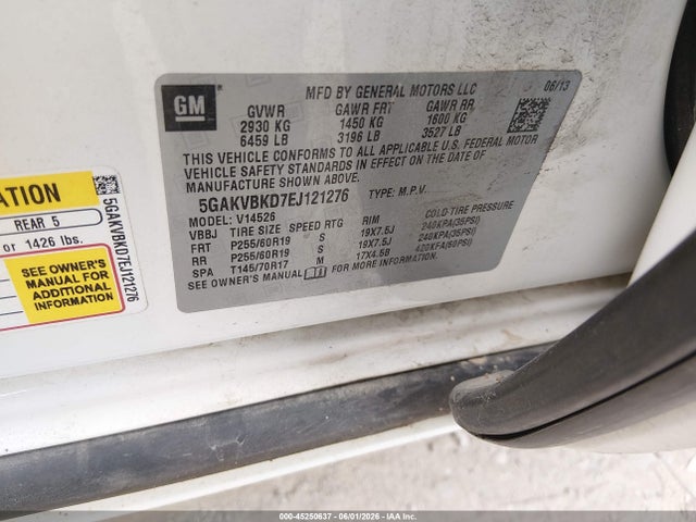 Aukcja sprzedaży 2014 Buick Enclave Leather, vin: 5GAKVBKD7EJ121276, numer aukcji: 45250637
