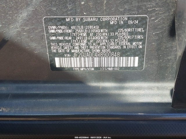 Subaru Crosstrek Premium 2024 JF2GUADC4R8900848 Image 9