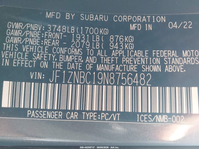JF1ZNBC19N8756482 Toyota GR86