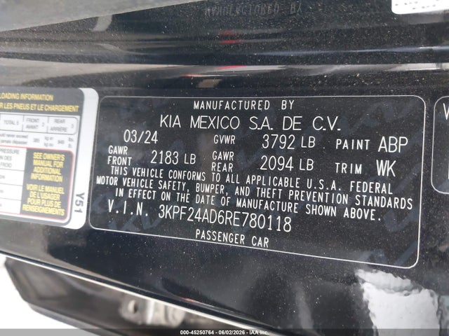 KIA Forte Lxs 2024 3KPF24AD6RE780118 Image 9