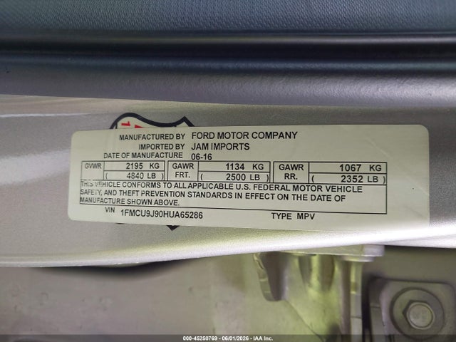 Продажа на аукционе авто 2017 Ford Escape Titanium, vin: 1FMCU9J90HUA65286, номер лота: 45250769