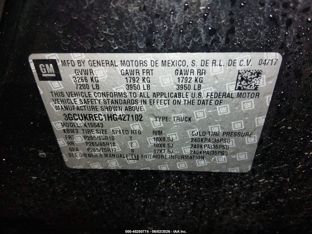 Chevrolet Silverado 1500 2lt 2017 3GCUKREC1HG427102 Image 9