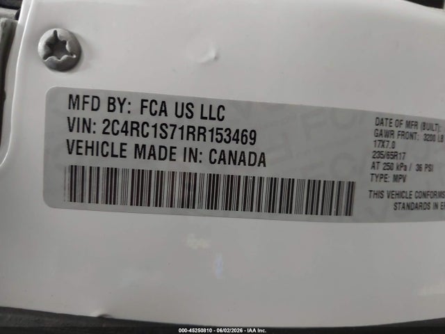 Aukcja sprzedaży 2024 Chrysler Pacifica Hybrid Select, vin: 2C4RC1S71RR153469, numer aukcji: 45250810