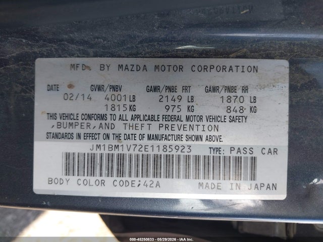 JM1BM1V72E1185923 Mazda Mazda3 I Touring