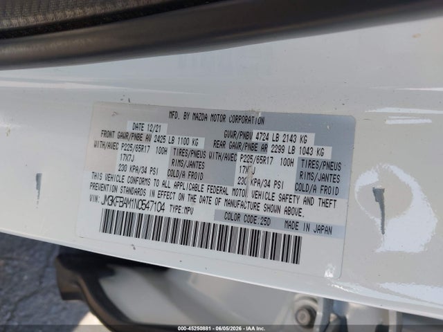 Mazda Cx-5 2.5 S 2022 JM3KFBAM1N0547104 Image 9