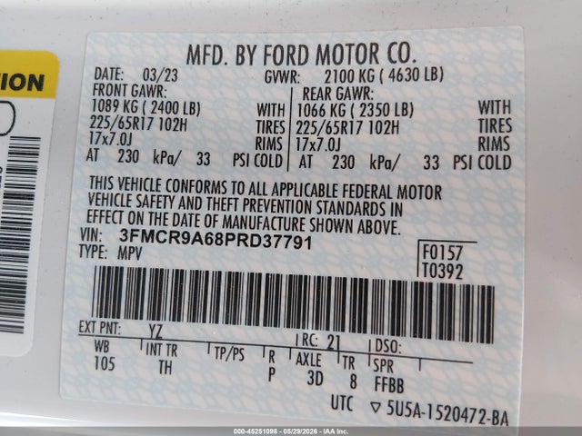 Ford Bronco Sport 2023 3FMCR9A68PRD37791 Image 9