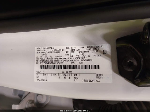 Ford F-250 Xl 2019 1FT7W2B61KEF04217 Image 9