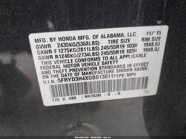 Aukcja sprzedaży 2016 Acura Mdx Technology   Acurawatch Plus Packages/technology Package, vin: 5FRYD3H4XGB013011, numer aukcji: 45251388