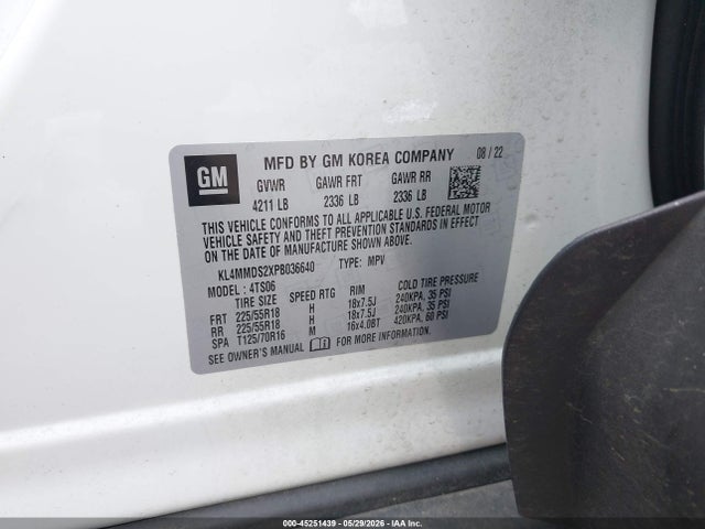 45251439 :رقم المزاد ، KL4MMDS2XPB036640 vin ، 2023 Buick Encore Gx Select Fwd مزاد بيع
