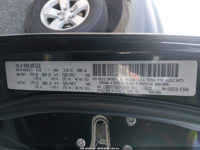 2019 Ram 1500 Classic Tradesman  4x4 6'4 Box მანქანა იყიდება აუქციონზე, vin: 1C6RR7FT5KS711019, აუქციონის ნომერი: 45251479