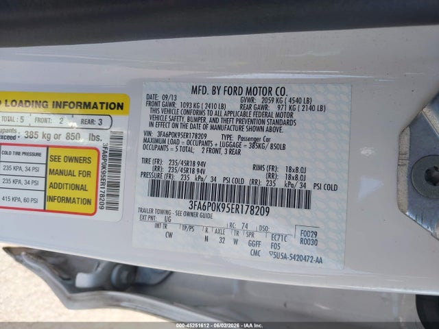 Ford Fusion Titanium 2014 3FA6P0K95ER178209 Image 9