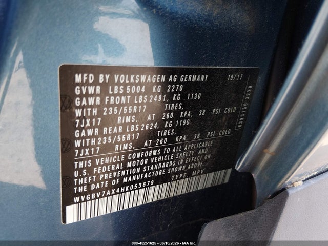 WVGBV7AX4HK053679 Volkswagen Tiguan 2.0t/2.0t S